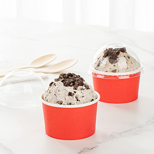 Image of Restaurantware Red 50 Count To Go Cup Disposable 3 x 3 x 1.8 Inches Paper Mini Cup Grease-Resistant Cup Recyclable Durable Design