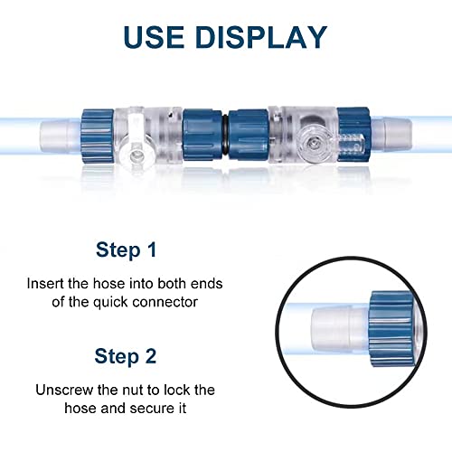 Image of MiOYOOW Aquarium Hose Valve, Fish Tank Hose Connector Fishbowl Water Flow Control Valve with Quick Release Handle for Aquariums Fish Tanks