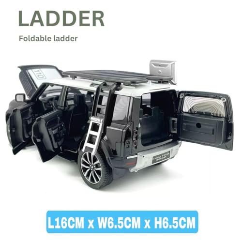 Image of 1:32 Scale Defender Toy Car Die-Cast SUV Toy Car - Pull Back Alloy Model with Lights, Sounds & Opening Doors - Metal Off-Road Vehicle for Boys, Kids, Collectors (Blue)