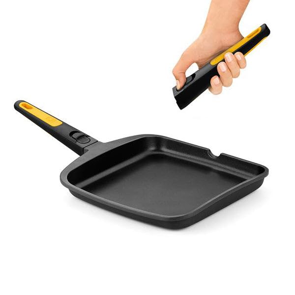 BRA Fast Click | Grill 28 cm liso, aluminio fundido, con antiadherente, full induction, apto para todo tipo de cocinas