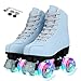 Jessie PU Leather Roller Skates for Women, Roller Skates Adjustable Holographic Womens Roller Skates Speed Skates for Women Roller Skates for Adults for Girls Boys Indoor Outdoor (40)