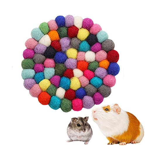 HanryDong Cama de hámster suave cálida para invierno, fieltro colorido para animales pequeños, alfombra redonda para mascotas pequeña, juguetes para ratas, ratones y pájaros Cover
