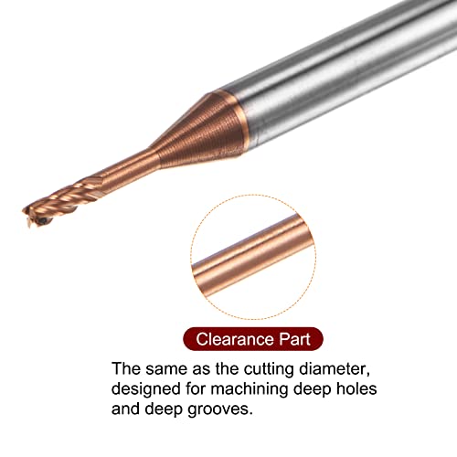 Image of HARFINGTON 2pcs Square Nose End Mill 4mm Shank 1.5mm x 8mm AlTiSin Coated Solid Carbide Long Reach Extended Neck 4 Flutes CNC Router Bit Milling Cutter for Stainless Steel Hardened Steel