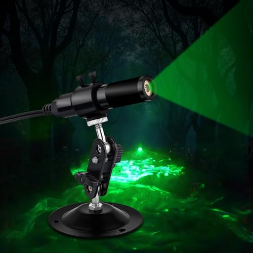 HoneyFair Green Laser Line Projector for Halloween Party Decor Halloween Swamp Waterproof Projector Light Bubble Fog Machine for Laser Portals Ghosts Footprints Outdoor Haunted Garden Decor
