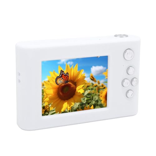 Telecamera Digitale 48MP 1080p Fotocamera Tascabile Punta e Spara con Specchio Schermo IPS da 2.4 Pollici Zoom 8x Compatta AutoFocus Anti Shake per Viaggi bianco