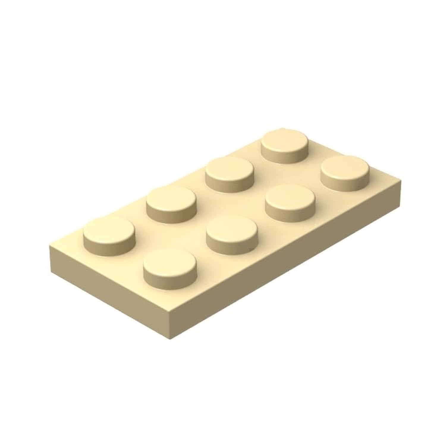 Classic Bulk Plates, 2x4 Flat Plates 100 Piece, Compatible with Lego, Beige