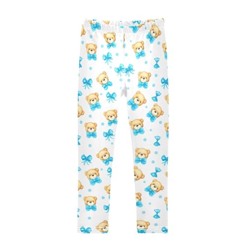 Girls Leggings Size 4T Teddy Bows Polka Dot Breathable Stretchy Tights Girl Yoga Pants for Dresses Dance