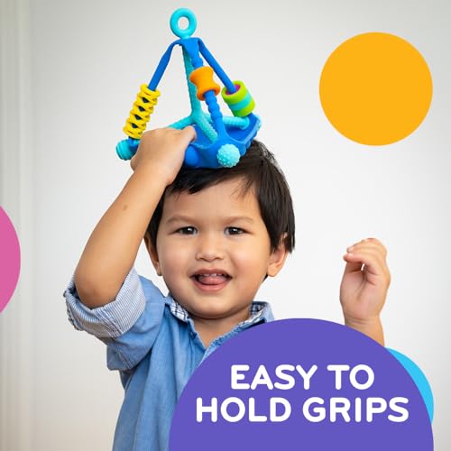 Mobi Wigloo Activity Montessori Sensory Toys, Sensory Development & Teething Toy for Babies 6-12 Months & Up, BPA Free Silicone Teether - Image 4