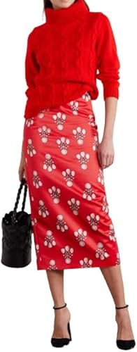 Emilia Wickstead Falda Midi de satén Falla con Estampado Lorelai Segunda Mano