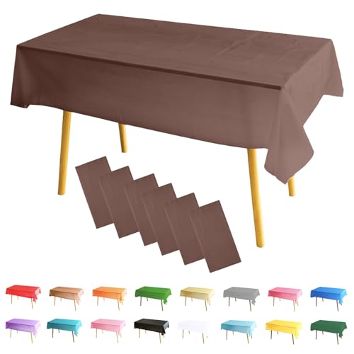 MOMAHUA 6 Packs Café Nappes,137x274cm PEVE Nappe de Table Rectangulaire,Nappes Imperméables pour Fête...