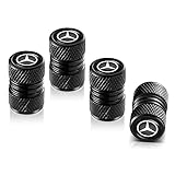 4Pcs Car Wheel Tire Valve Stem Caps Logo Personality Modification Valve Cap Modeling Accessories Suit for Mercedes Benz A-Class C-Class E-Class CLA CLS AMG GLC GLE GLS Metal Black Accessories