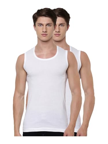 Image of RAMRAJ COTTON Round Neck Sleeveless Vest |Inner Wear Banian|White Soft Cotton|Quick Moisture Absorbant