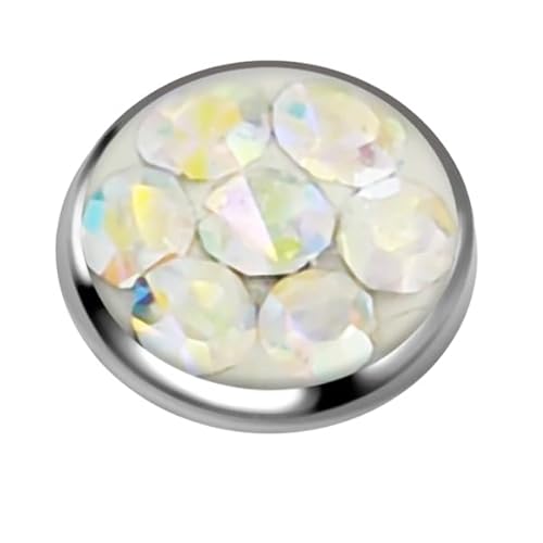Iridescent Crystal stone Surgical Steel Dermal Anchor Tops Body jewelry