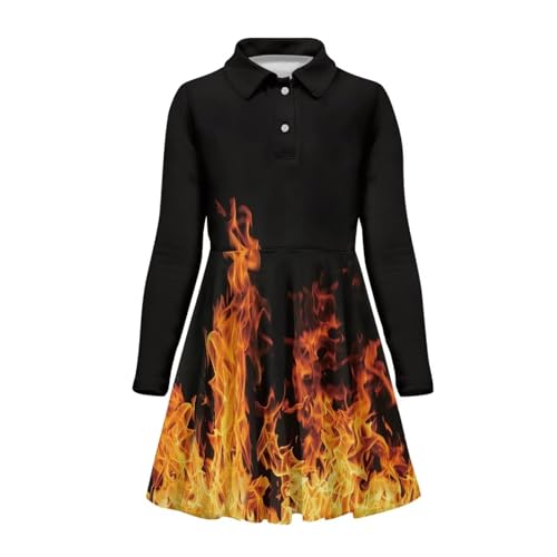 Long Sleeve Dresses for Toddler Girls 3-14T Midi Dress Little Girl A Line Skater Dress Fall Beach Outfit4