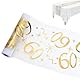 Tischläufer 60. Geburtstag, Tischdeko Geburtstag 28 cm x 10 m, Tischläufer Gold Rolle, Deko 60 Geburtstag Frau Mann, Tischband Tischdecke Geburtstag, 60 Geburtstag Deko, Party Jahrestag (60 Jahre)
