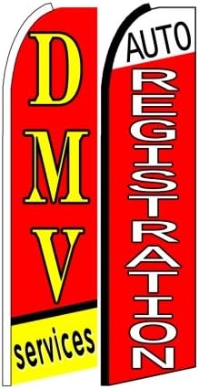 DMV Services, Auto Registration King Size Swooper Flag Sign Pack of 2