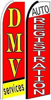 DMV Services, Auto Registration King Size Swooper Flag Sign Pack of 2