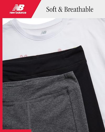 New Balance Girls Leggings Set - 3 Piece Short Sleeve Shirt and Leggings Outfit for Girls - Workout Yoga Pants (Sizes 7-16)2