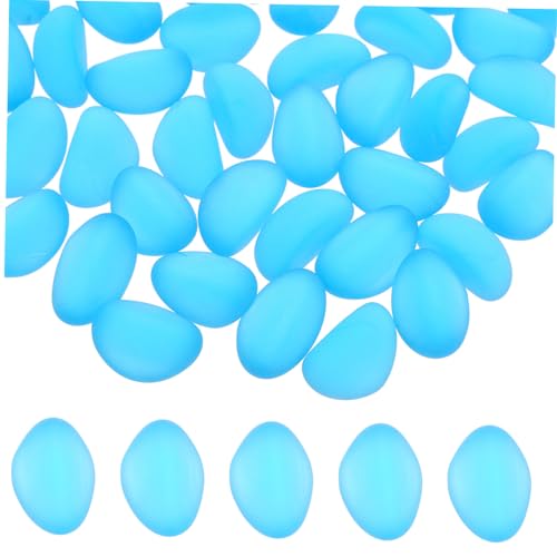 Toyvian Glow in The Dark Blue Cashew Glass Beads Fish Tank Rocks Aquarium Decorative Stones