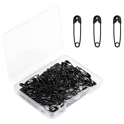 zoerbufan 150 Stück Sicherheitsnadeln, 19mm Große Sicherheit Pins, Gebogene Sicherheitsnadeln für Kleidung Basteln Nähen Säumen Craft, Rostbeständig Cover
