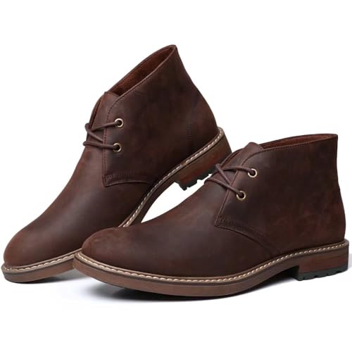 Image of Arkbird Chukka Boots for men, Grainy Leather Lace-up Ankle Boot Fashion and Comfort Casual Oxfords