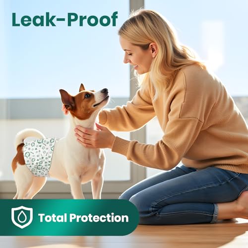 Image of Dog Diapers for Male Dogs: Leakproof, Adjustable, Soft, and Breathable Disposable Diapers for Male Doggie - Perfect for Incontinence, Training, and Travel - 50 Pack Size XL