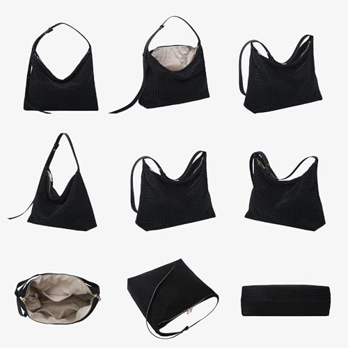 Woven Bag for Women, Vegan Leather Tote Bags Large Hobo Purses for Women Handmade Shoulder Bag with Adjustable Strap4