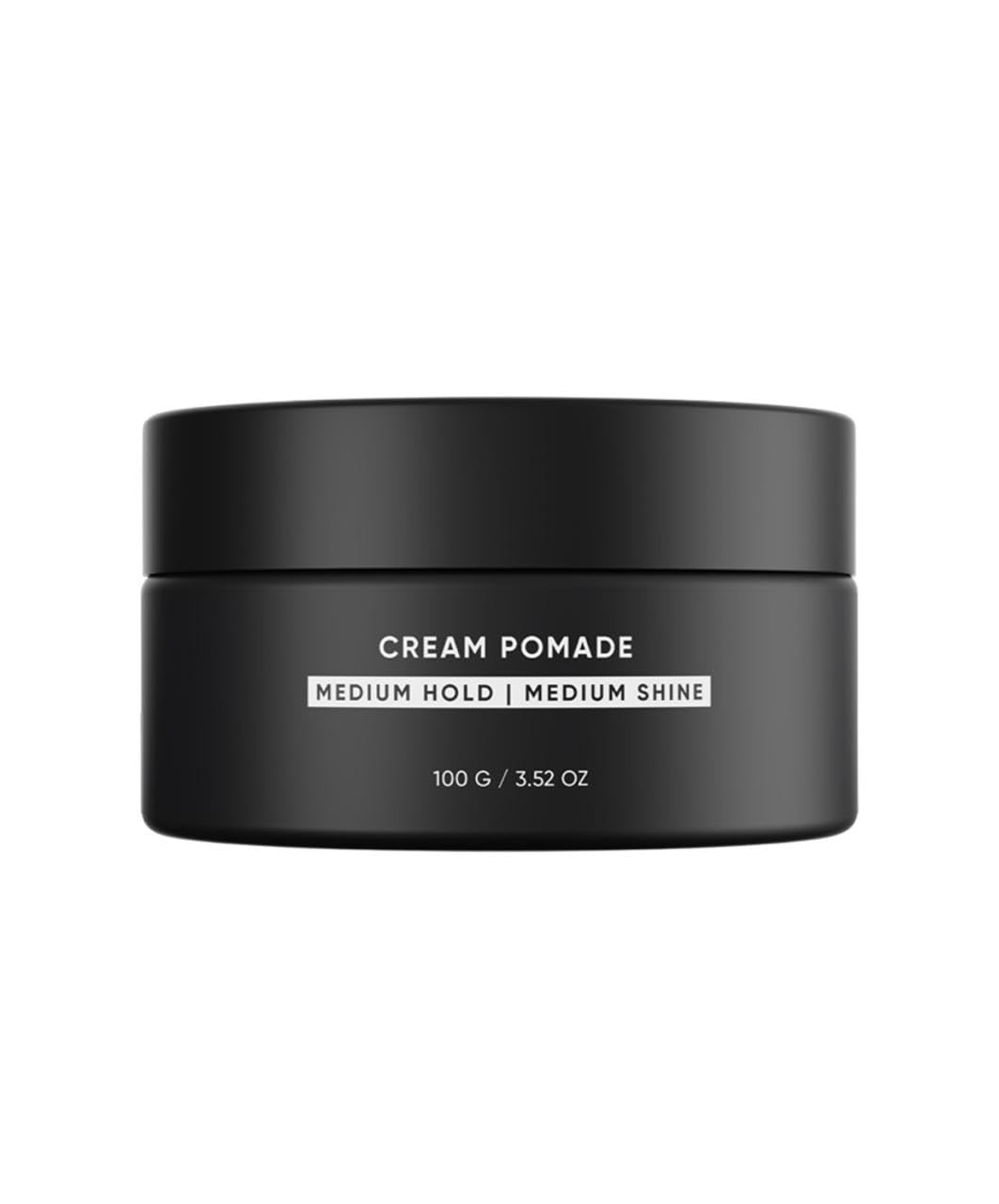Men's Cream Pomade, Medium Hold, Medium Shine, Water-Based Formula, with Avocado Oil and Biotin, 3.52 Oz