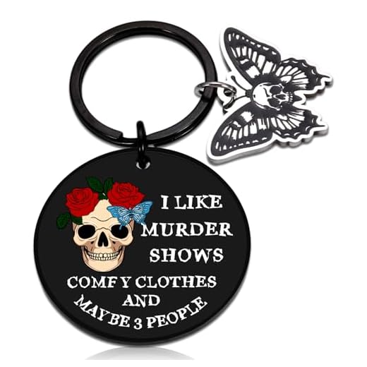 Chaveiro de caveira de Halloween, recheios de cesta assustadora, presentes góticos bruxos para mulheres, homens adolescentes, acessório de terror engraçado, decoração de caveira, chaveiro peculiar