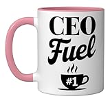 CEO Chief Executive Officer Business Owner Entrepreneur Ceramic Mug, Pink/White