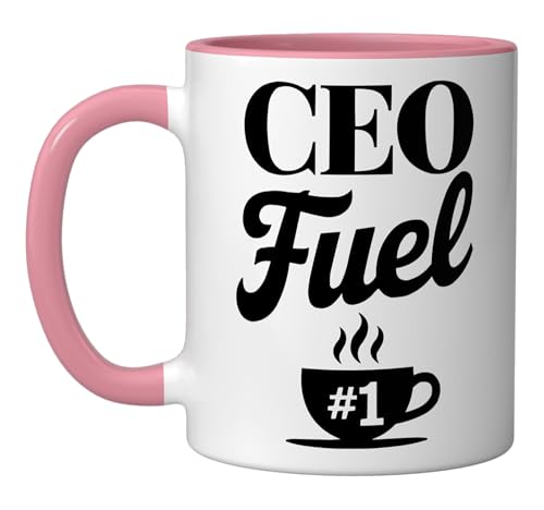 CEO Chief Executive Officer Business Owner Entrepreneur Ceramic Mug, Pink/White
