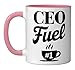 CEO Chief Executive Officer Business Owner Entrepreneur Ceramic Mug, Pink/White