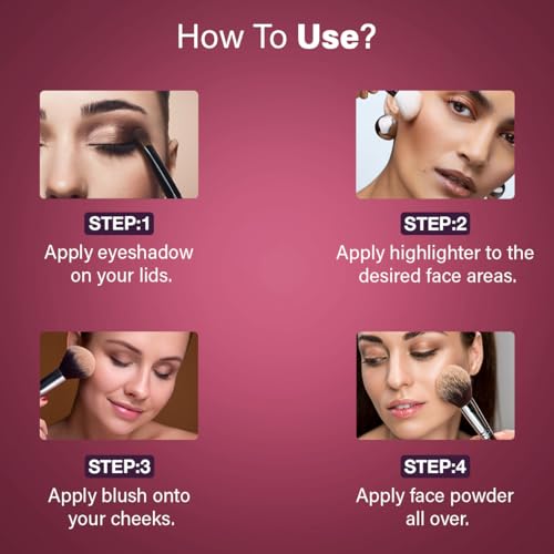 Hilary Rhoda Glow Up Face Palette | Face Palette with Blush, Highlighter, Face Powder & Eyeshadows | Highly Pigmented Face Palette | Available in 4 Variants | 20.6g (Shade 04) - Image 7