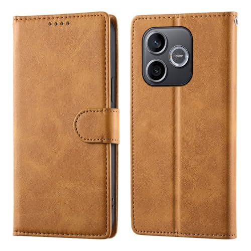 Image of Compatible Phone Case for Honor 600 Lite 5G Stand Wallet Texture PU Leather Flip Phone Cover with Wrist Strap - Yellow