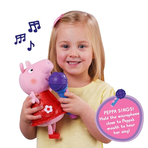 Peppa Pig 08117, Sing With Me Peppa, Interactive Feature Plush, Musical Soft Microphone, Toys, Gift for Preschoolers, Multicolour - 3