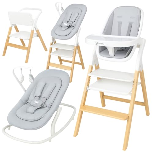 Twinly - Baby Hochstuhl Set 5in1: multifunktional Alaia, Lernturm, Kinderstuhl - ab Geburt 0m+ -...