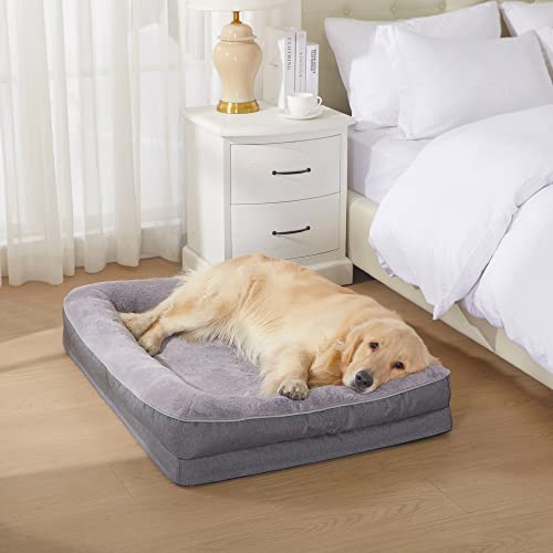 Petabby Orthopedic Dog Bed For Large Dogs, Waterproof Dog Bed Couch With Washable Cover&Waterproof Liner, Comfy Dog Bed Bolster Sofa For Medium Large Dogs(36"X27"X7") #TOP4
