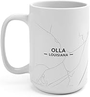 Vista 3 de Olla, Louisiana LA Map Mug (15 oz)