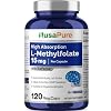 NusaPure L Methylfolate 15mg, 120 Veggie Capsules, Bioperine & Vegan