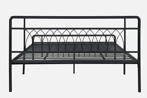 Image of Jexx Metal King Size Bed Without Storage | Wrought Iron Double Bed with Headboard & Footboard | Sturdy Powder Coated Platform Bed King Size Cot for BedroomLivingRoom Black (75x72)