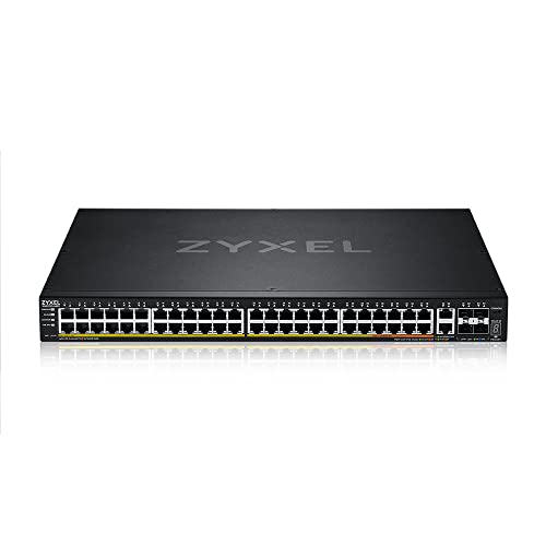 Image of Zyxel 48 Port Network Ethernet Switch | L3 Access | 10G PoE | XGS2220-54FP | 48x Gigabit PoE + 2x 10G PoE + 4x 10G SFP+ Ports, PoE Total Budget 960W, Smart Fan Design, Layer 3 Management, NebulaFlex
