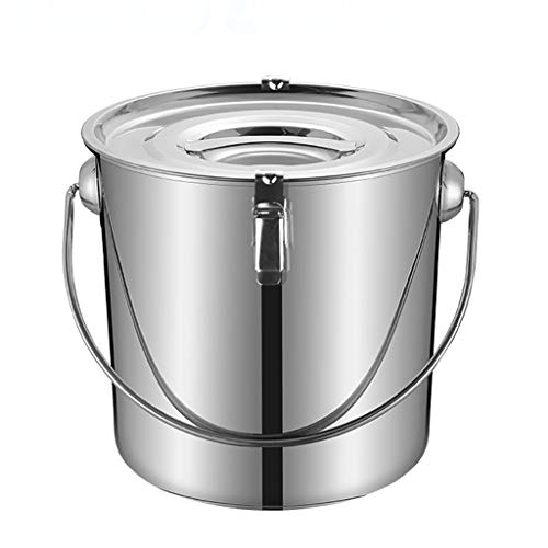 GXXINGIN Olla/Cubo para Sopa, para Uso Comercial y doméstico, de Acero Inoxidable 201 Grueso con Tapa con Hebilla, para Cocina de Gas o de inducción (tamaño: 30 cm)