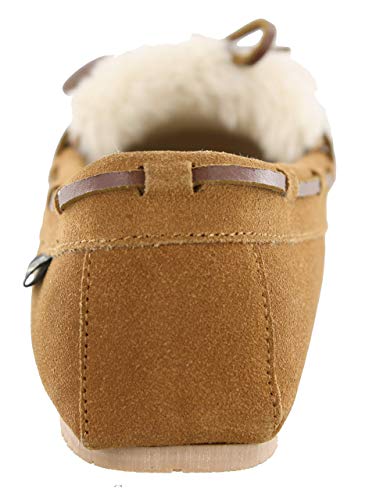 Clarks Women's Suede Moc Indoor and Outdoor Slipper (Cinnamon Fur, 11)4