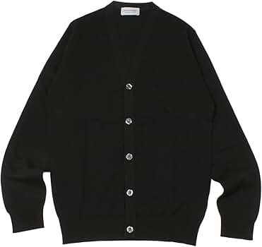 JOHN SMEDLEY ブラック Vネック カーディガン Mジョンスメドレー JOHN SMEDLEY ジョンスメドレー Vネック カーディガン/ALINA