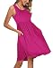 Kilig Women's Sleeveless Pockets Casual Loose Swing Flare Dress(Rose, XL) 