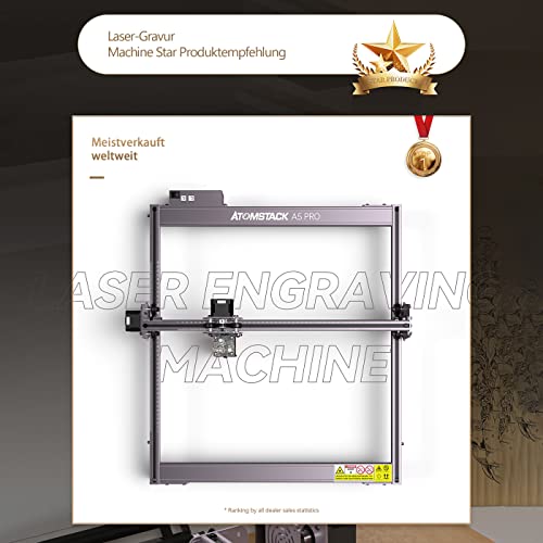 ATOMSTACK A5 Pro Laser Graviermaschine 40W, Lasergravur Maschine CNC-Holzfräser Carving, Augenschutz Fixfokus-Holzschneiden, DIY Leder Laser Cutter, 410 * 400mm Gravierbereich