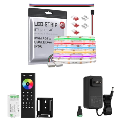 Tira LED RGBW COB IP66 16.4FT 24V Kit Controlador y Fuente miniatura 1