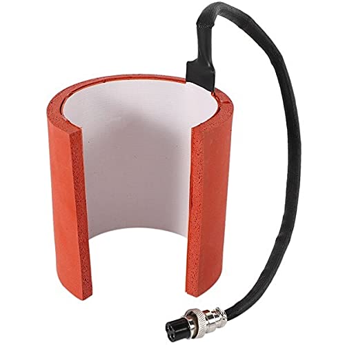 Lysee 3D Printer Parts & Accessories - 7.5-9.5CM 11OZ Silicone Sublimation Mug Wrap Printing Part for Heat Press Machine 110V Or 220V - (Color: Red White)