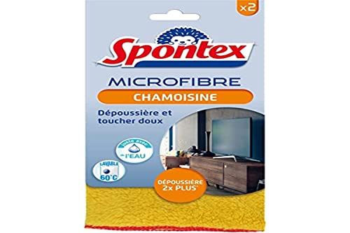 Spontex Microfibre Chamois - 2 microfibres that dust twice as much - soft to the touch