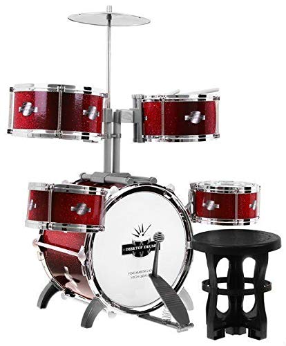 Preisvergleich Produktbild Schlagzeug mit Hocker Drumset für Kinder - 5 Trommeln + Becken - Rot
